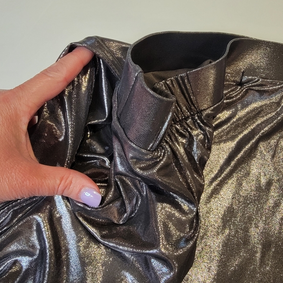Torrid Metal Grey Liquid Shine Midi Skirt Size 00 ( Medium/Large) - Picture 14 of 17